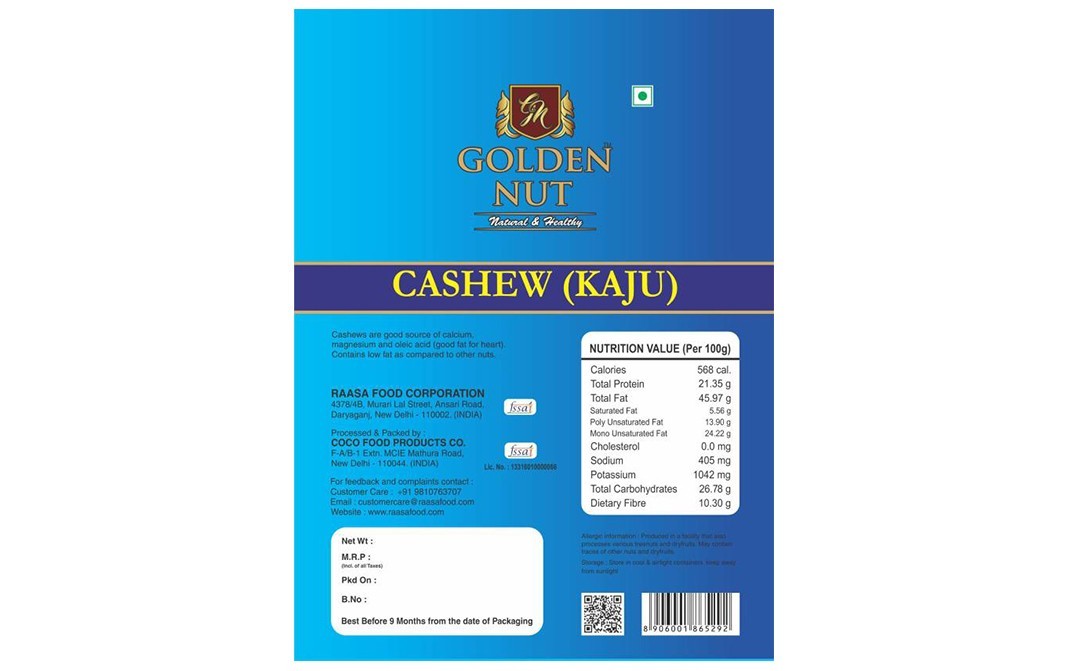 Golden Nut Cashew (Kaju)    Pack  200 grams